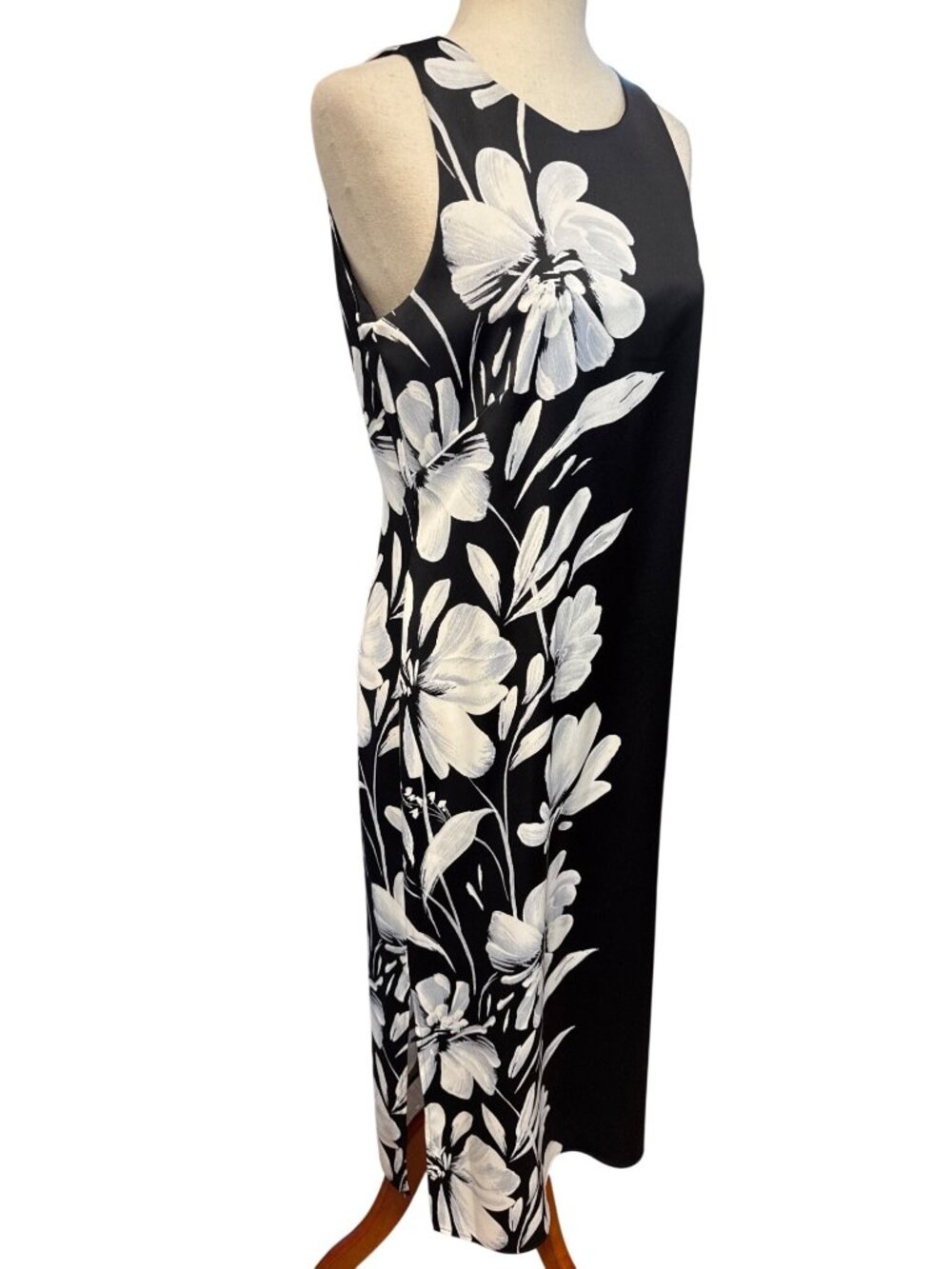 Anne Klein Womens Sleeveless Fitted Midi Dress~Size 4~Black Floral Fit NWT L1617 - Picture 6 of 9